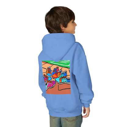 Youth Hoodie — Colorful Cartoon Sneakers Graphic Kids' Sweatshirt