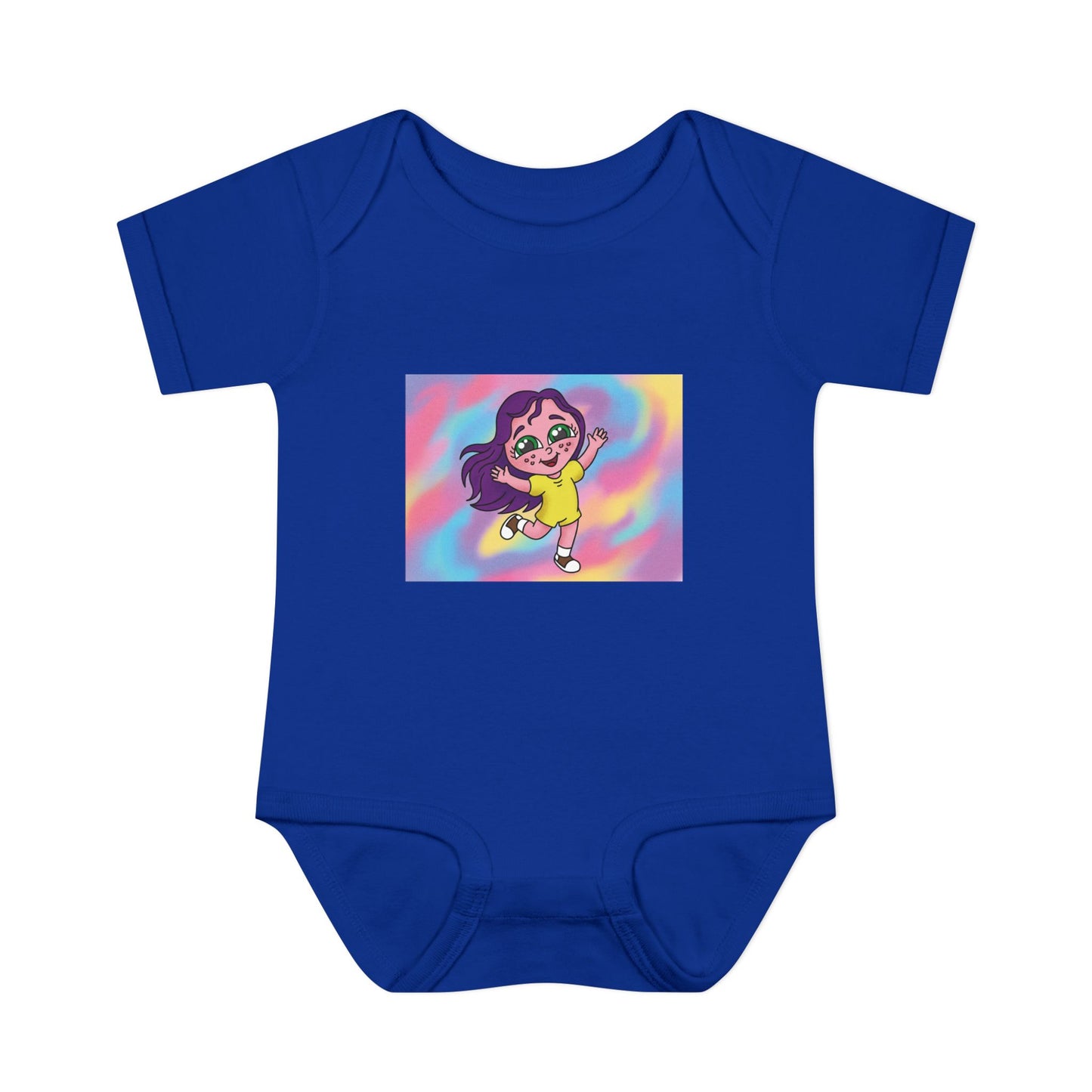 Polly Periwinkle Baby Bodysuit – Colorful Cartoon Kid Character Infant Onesie