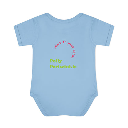 Polly Periwinkle Baby Bodysuit – Colorful Cartoon Kid Character Infant Onesie