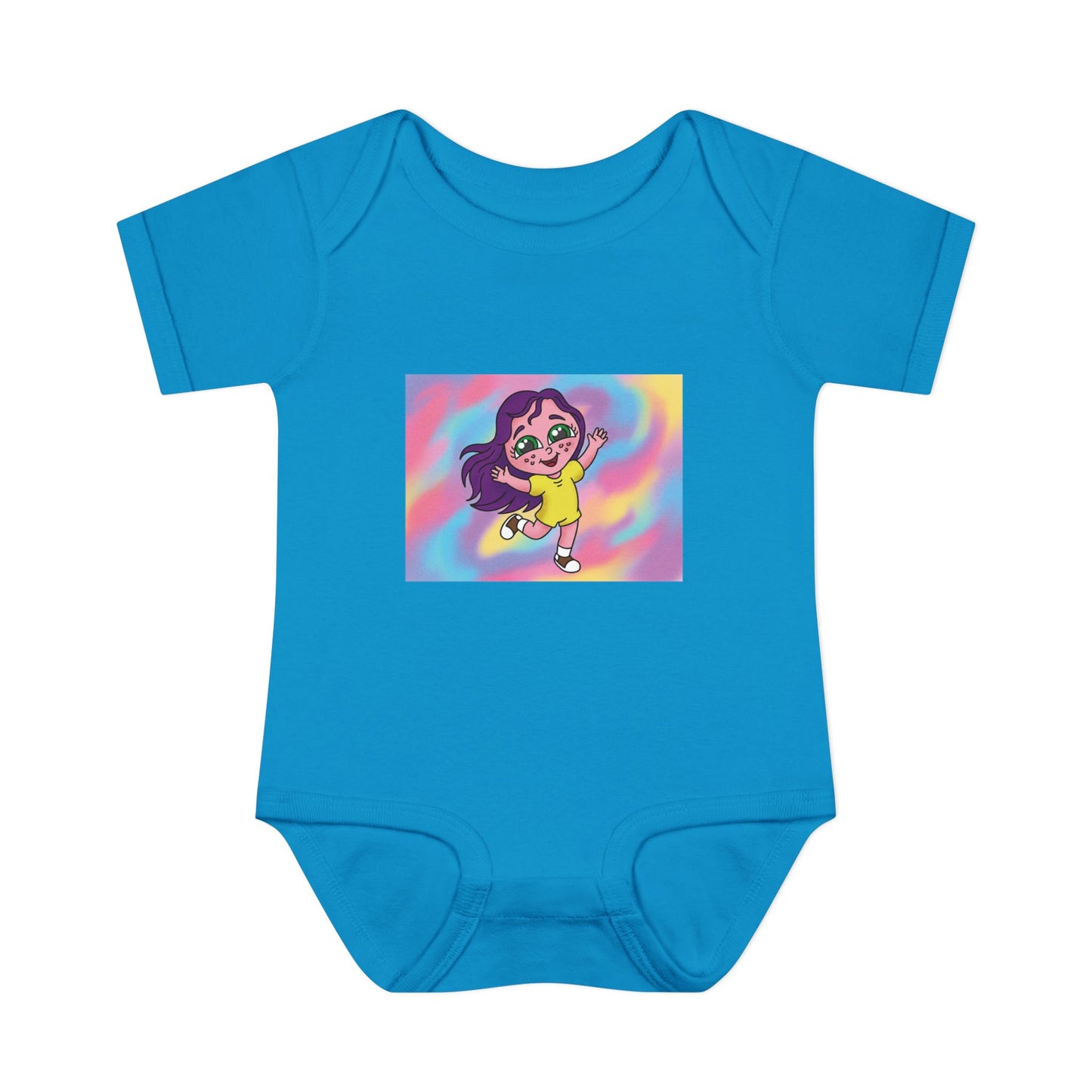 Polly Periwinkle Baby Bodysuit – Colorful Cartoon Kid Character Infant Onesie