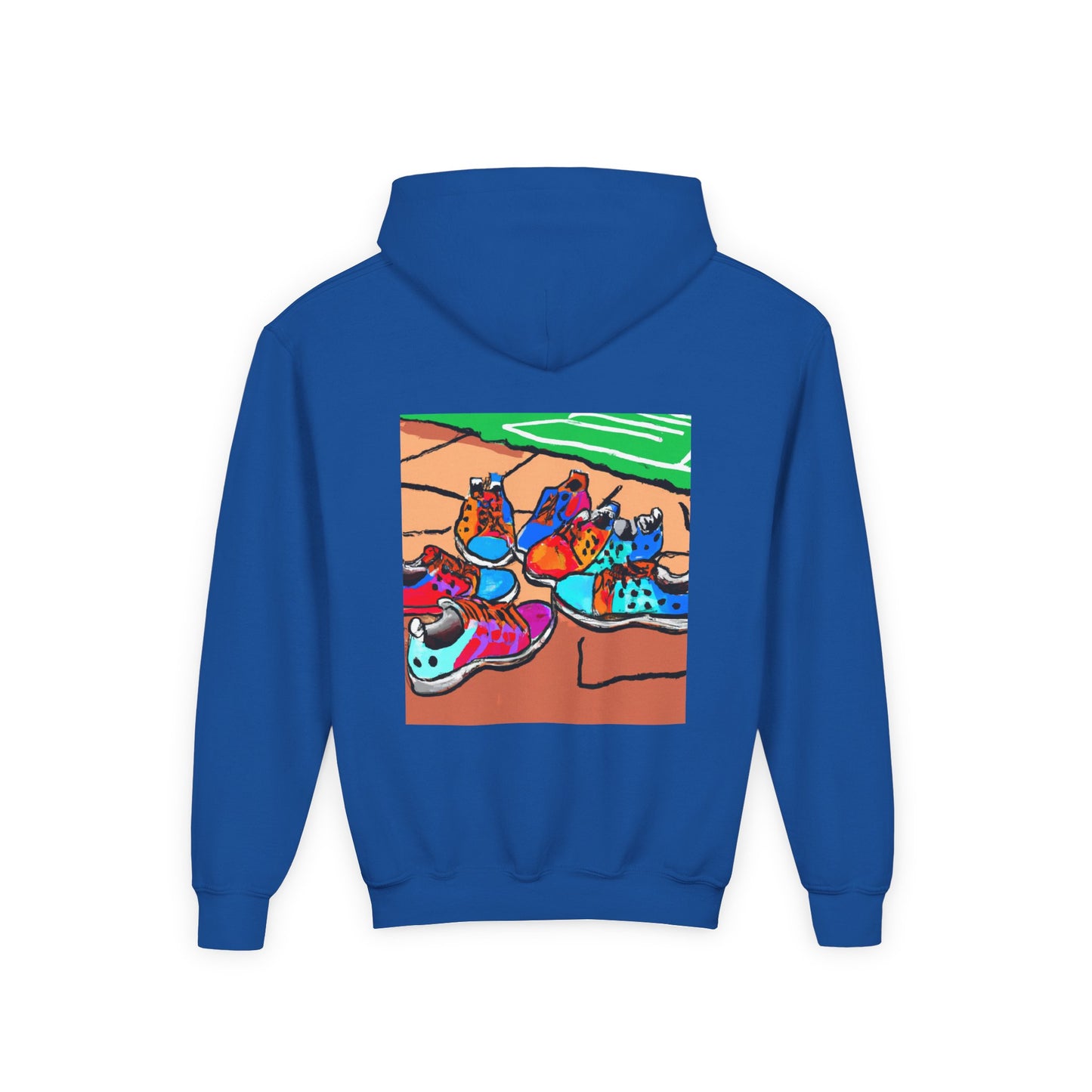 Youth Hoodie — Colorful Cartoon Sneakers Graphic Kids' Sweatshirt