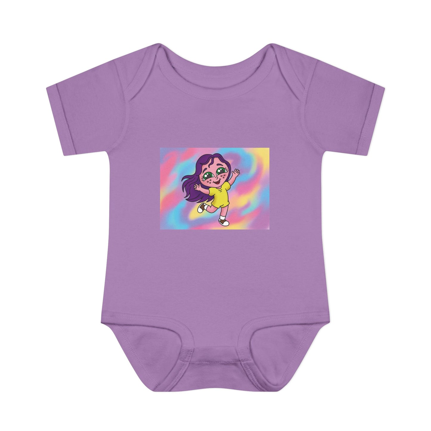 Polly Periwinkle Baby Bodysuit – Colorful Cartoon Kid Character Infant Onesie