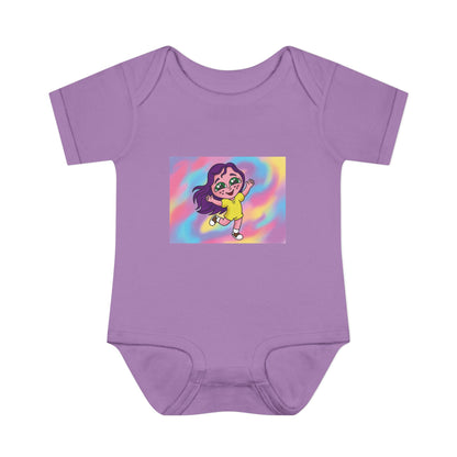 Polly Periwinkle Baby Bodysuit – Colorful Cartoon Kid Character Infant Onesie