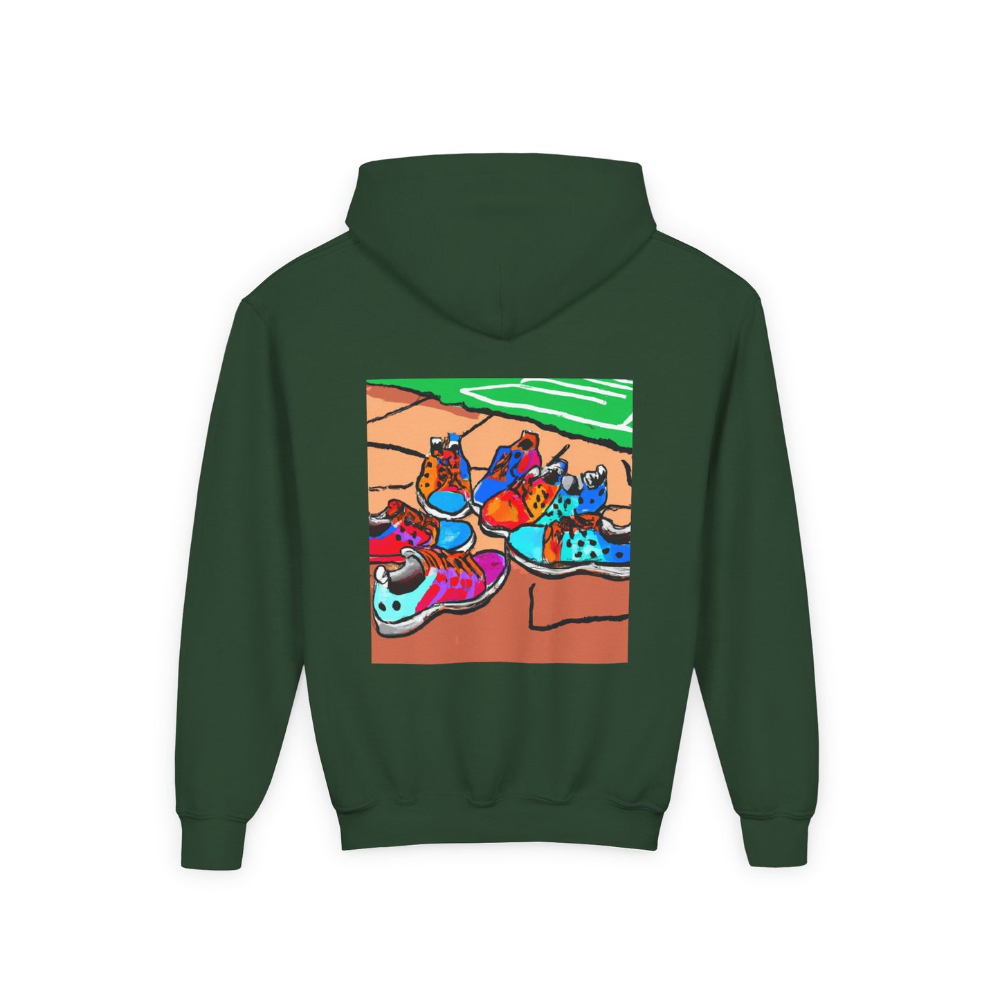 Youth Hoodie — Colorful Cartoon Sneakers Graphic Kids' Sweatshirt