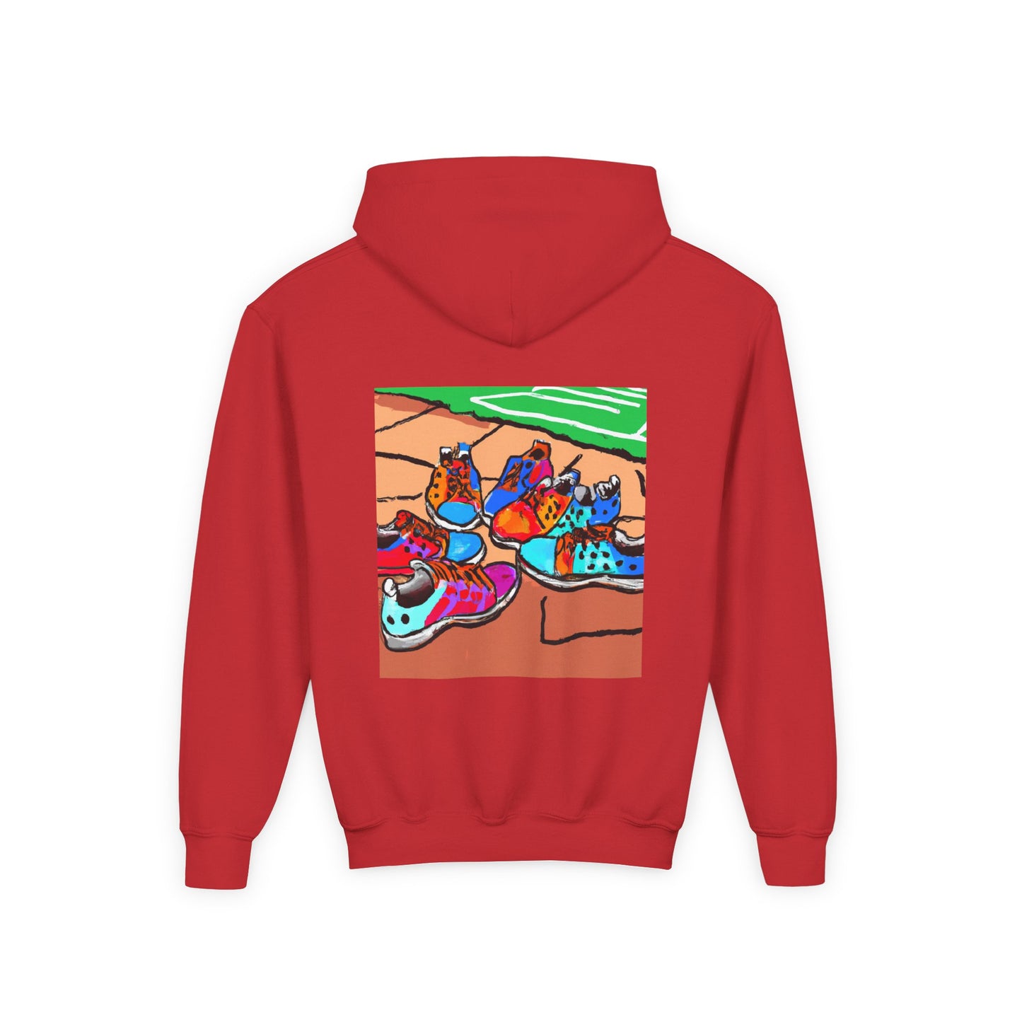 Youth Hoodie — Colorful Cartoon Sneakers Graphic Kids' Sweatshirt