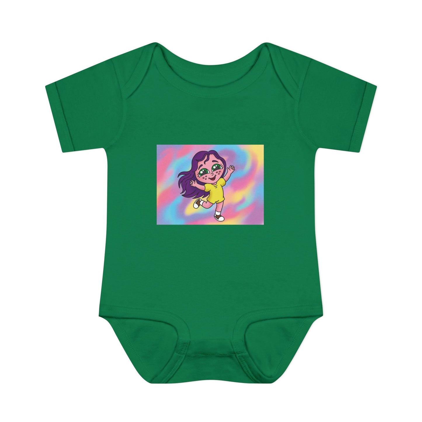 Polly Periwinkle Baby Bodysuit – Colorful Cartoon Kid Character Infant Onesie