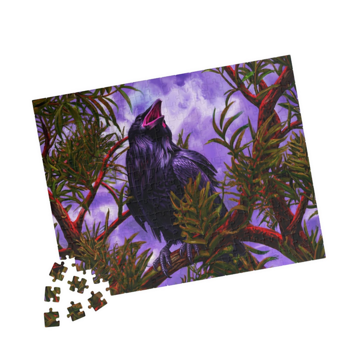 Raven in Purple Sky Jigsaw Puzzle — 110/252/520/1014-Piece