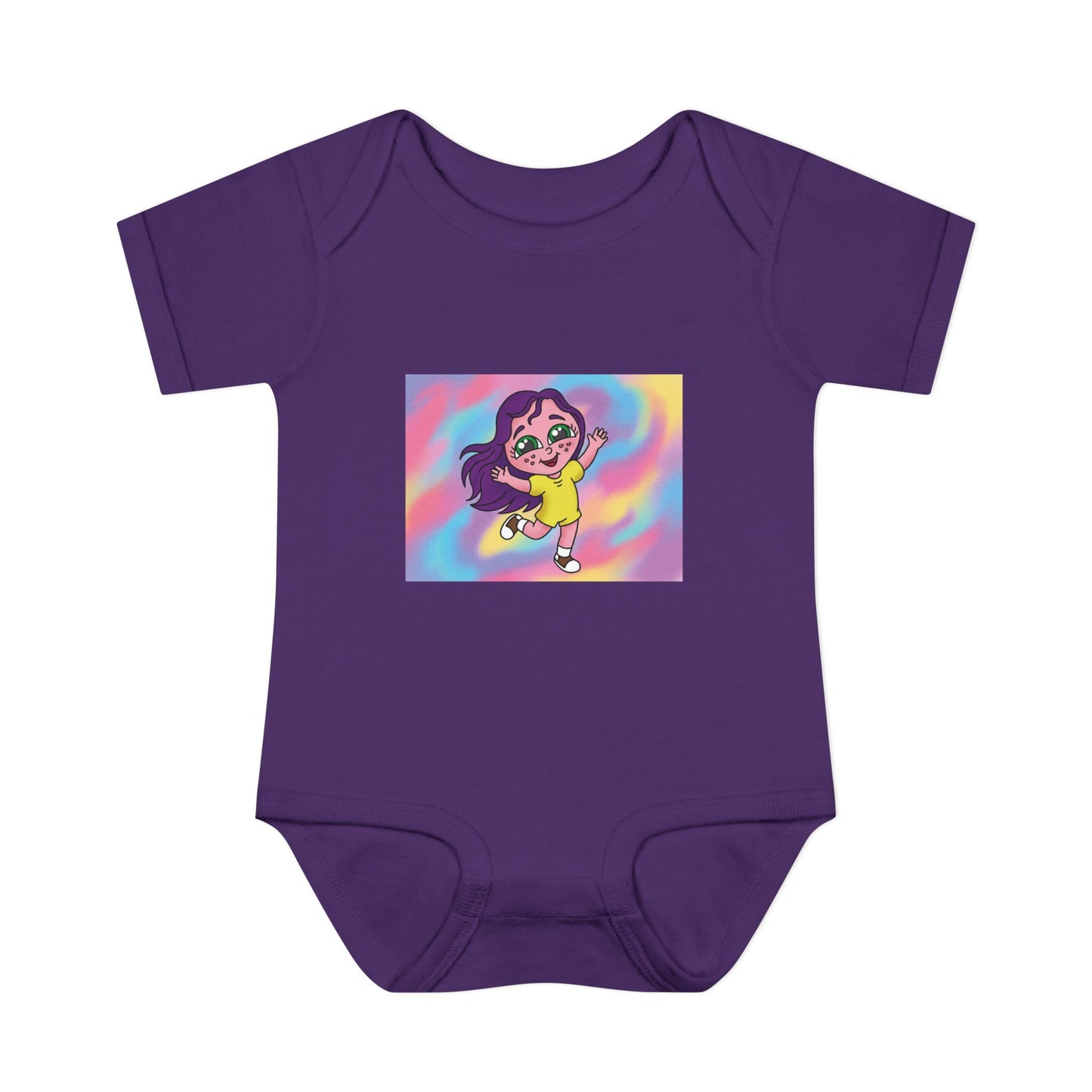 Polly Periwinkle Baby Bodysuit – Colorful Cartoon Kid Character Infant Onesie