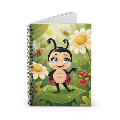 Cute Lizbeth the Ladybug Spiral Notebook – Cartoon Garden Journal for Kids