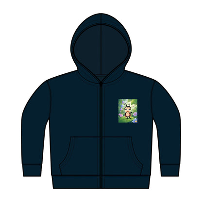 Toddler Hoodie — Cute Ladybug Cartoon Garden Full-Zip Fleece