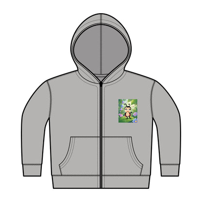 Toddler Hoodie — Cute Ladybug Cartoon Garden Full-Zip Fleece