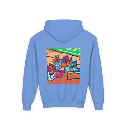 Youth Hoodie — Colorful Cartoon Sneakers Graphic Kids' Sweatshirt