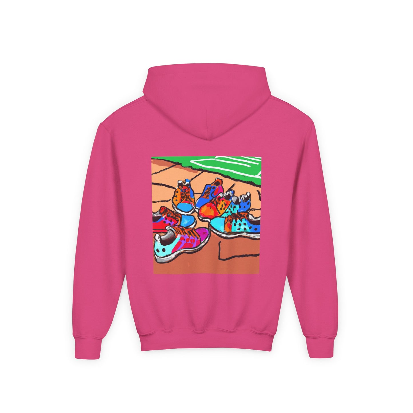 Youth Hoodie — Colorful Cartoon Sneakers Graphic Kids' Sweatshirt