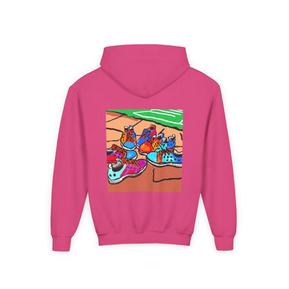 Youth Hoodie — Colorful Cartoon Sneakers Graphic Kids' Sweatshirt