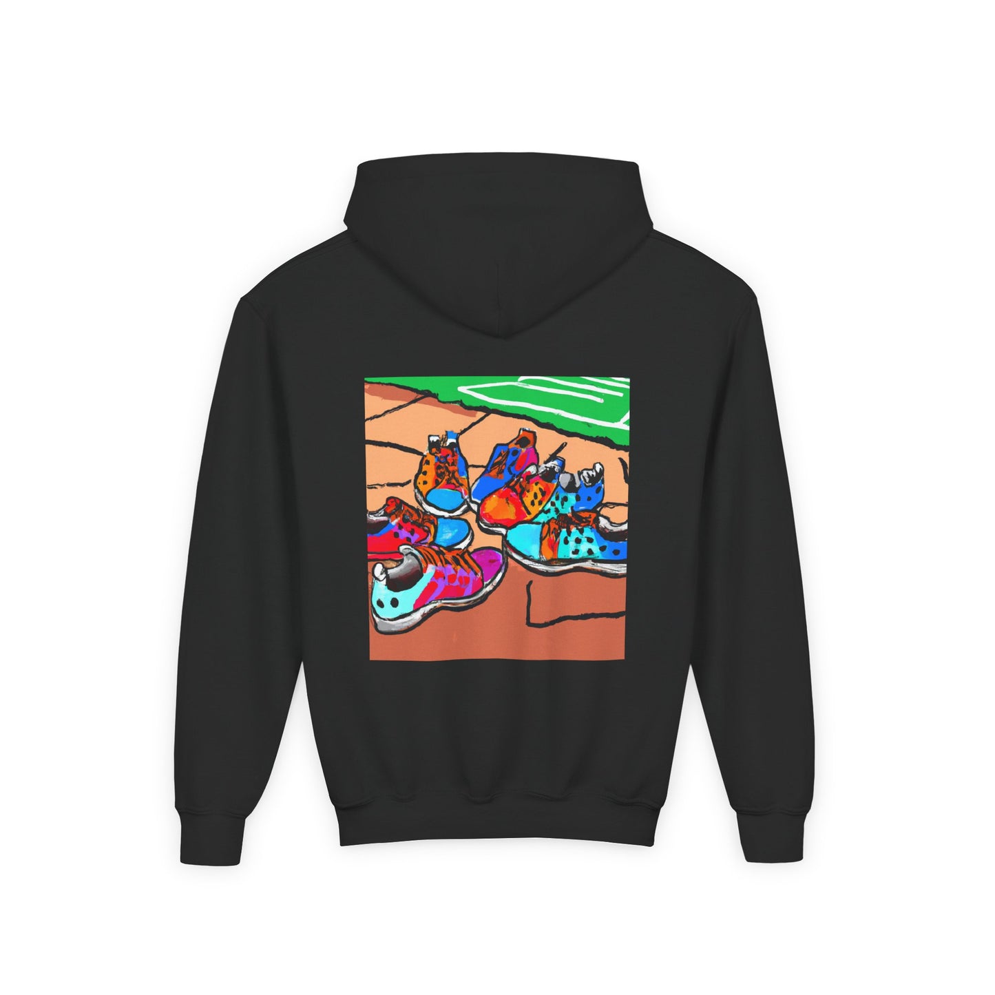 Youth Hoodie — Colorful Cartoon Sneakers Graphic Kids' Sweatshirt