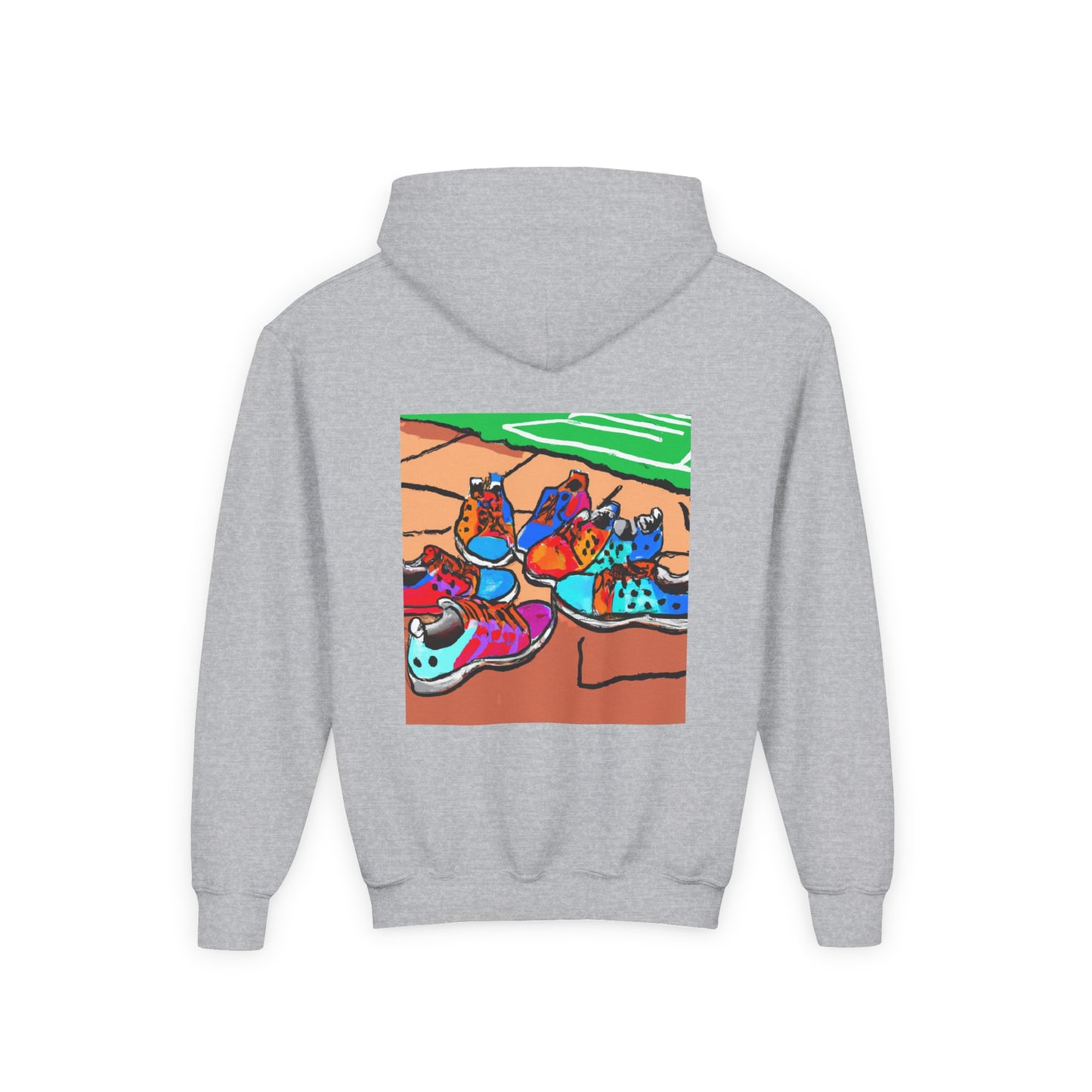 Youth Hoodie — Colorful Cartoon Sneakers Graphic Kids' Sweatshirt