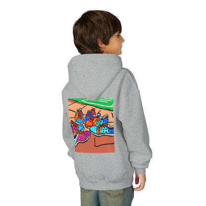Youth Hoodie — Colorful Cartoon Sneakers Graphic Kids' Sweatshirt