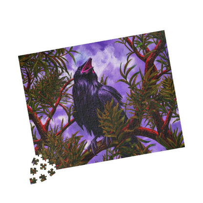 Raven in Purple Sky Jigsaw Puzzle — 110/252/520/1014-Piece