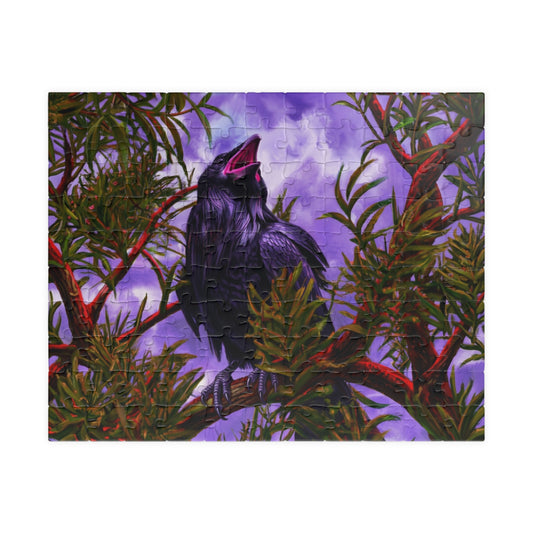 Raven in Purple Sky Jigsaw Puzzle — 110/252/520/1014-Piece