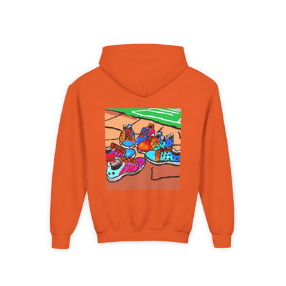 Youth Hoodie — Colorful Cartoon Sneakers Graphic Kids' Sweatshirt