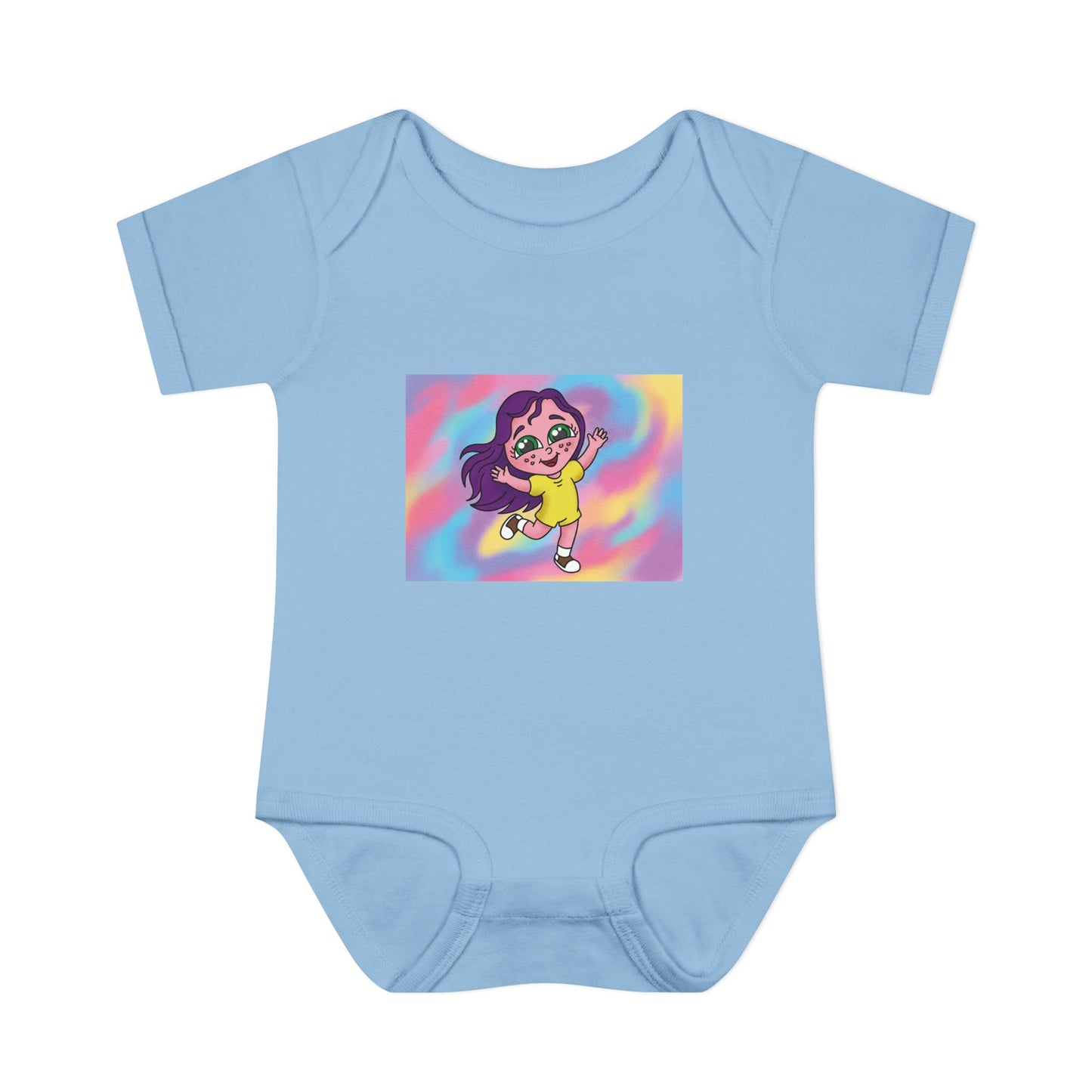 Polly Periwinkle Baby Bodysuit – Colorful Cartoon Kid Character Infant Onesie