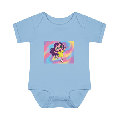 Polly Periwinkle Baby Bodysuit – Colorful Cartoon Kid Character Infant Onesie