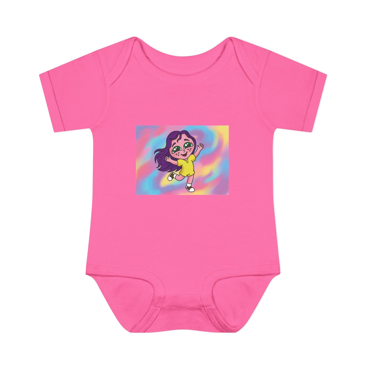 Polly Periwinkle Baby Bodysuit – Colorful Cartoon Kid Character Infant Onesie