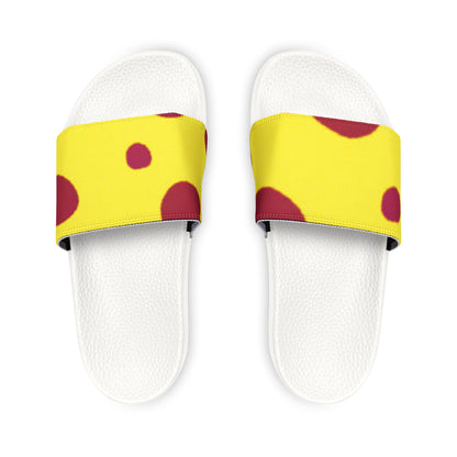 Pizza Polka Slides — Youth Removable‑Strap Sandals