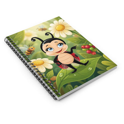 Cute Lizbeth the Ladybug Spiral Notebook – Cartoon Garden Journal for Kids