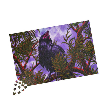 Raven in Purple Sky Jigsaw Puzzle — 110/252/520/1014-Piece
