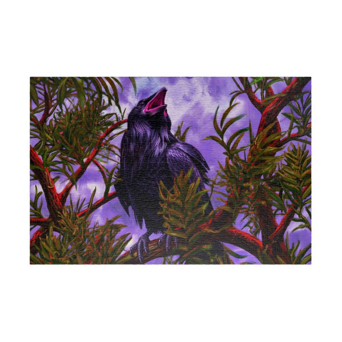 Raven in Purple Sky Jigsaw Puzzle — 110/252/520/1014-Piece