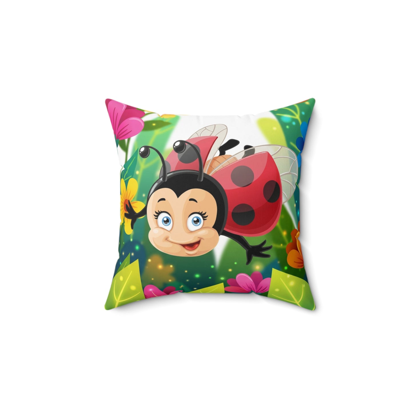Lizbeth the Ladybug Decorative Pillow — Playful Kids Room & Patio Accent