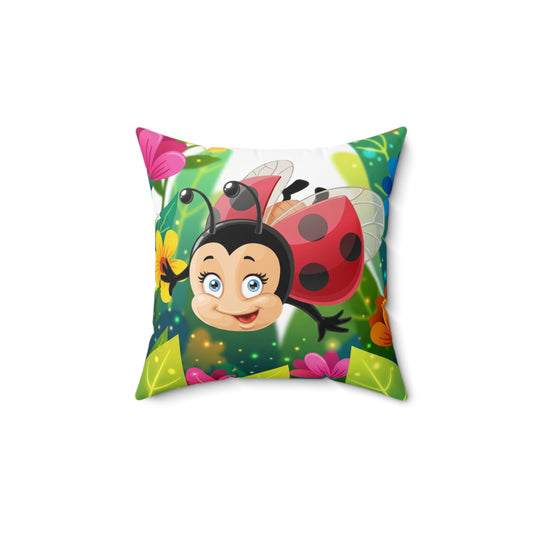 Lizbeth the Ladybug Decorative Pillow — Playful Kids Room & Patio Accent
