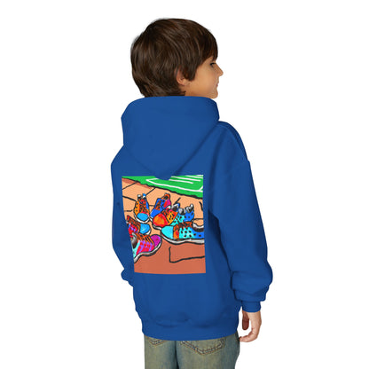 Youth Hoodie — Colorful Cartoon Sneakers Graphic Kids' Sweatshirt