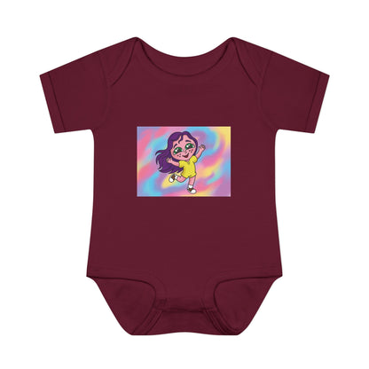 Polly Periwinkle Baby Bodysuit – Colorful Cartoon Kid Character Infant Onesie