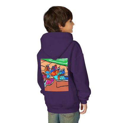 Youth Hoodie — Colorful Cartoon Sneakers Graphic Kids' Sweatshirt