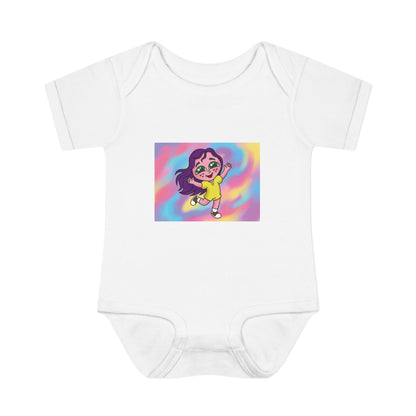 Polly Periwinkle Baby Bodysuit – Colorful Cartoon Kid Character Infant Onesie