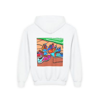 Youth Hoodie — Colorful Cartoon Sneakers Graphic Kids' Sweatshirt