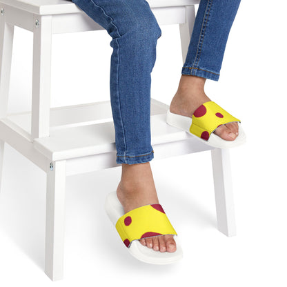 Pizza Polka Slides — Youth Removable‑Strap Sandals