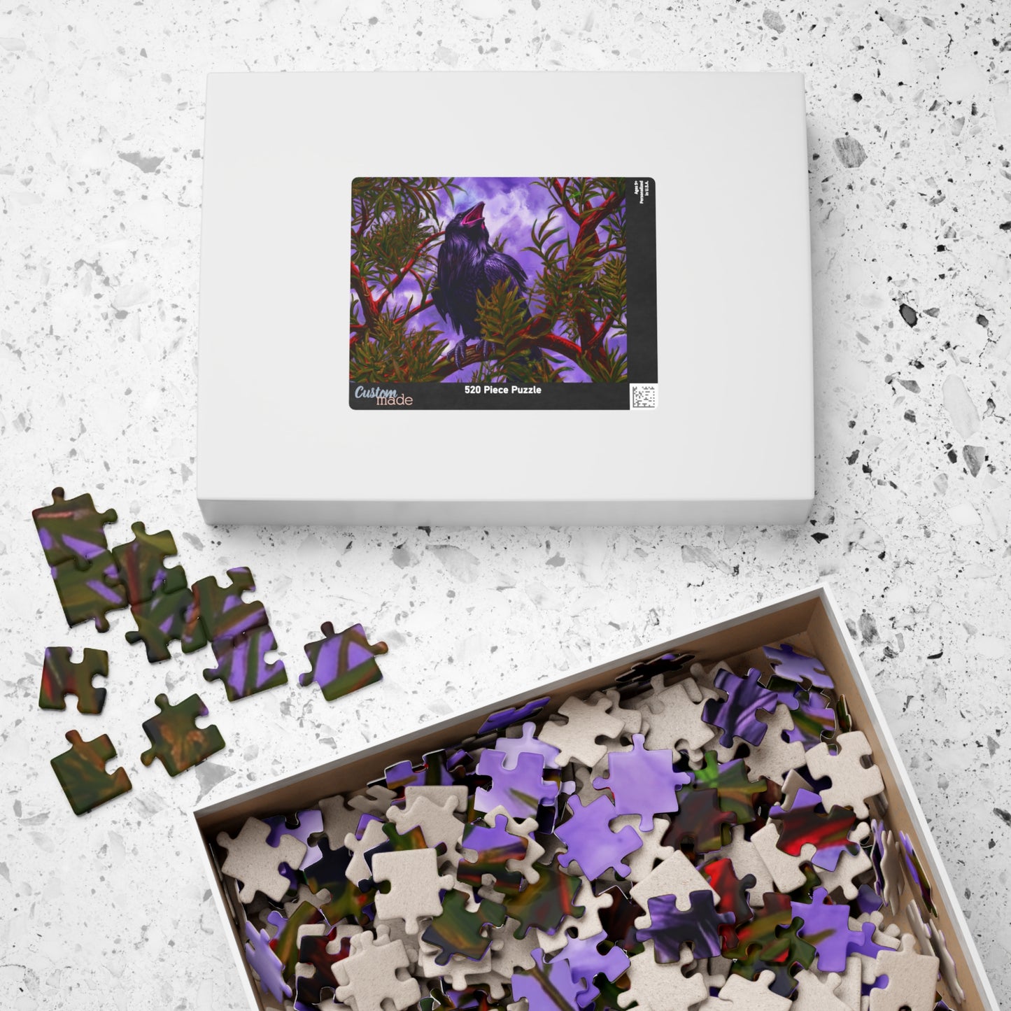 Raven in Purple Sky Jigsaw Puzzle — 110/252/520/1014-Piece